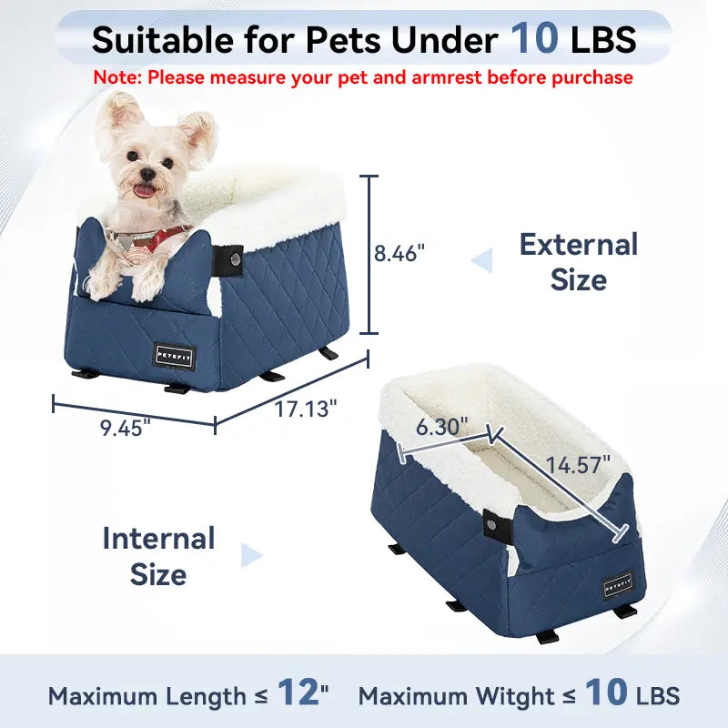 Center Console Dog Car Seat for Small Pets
