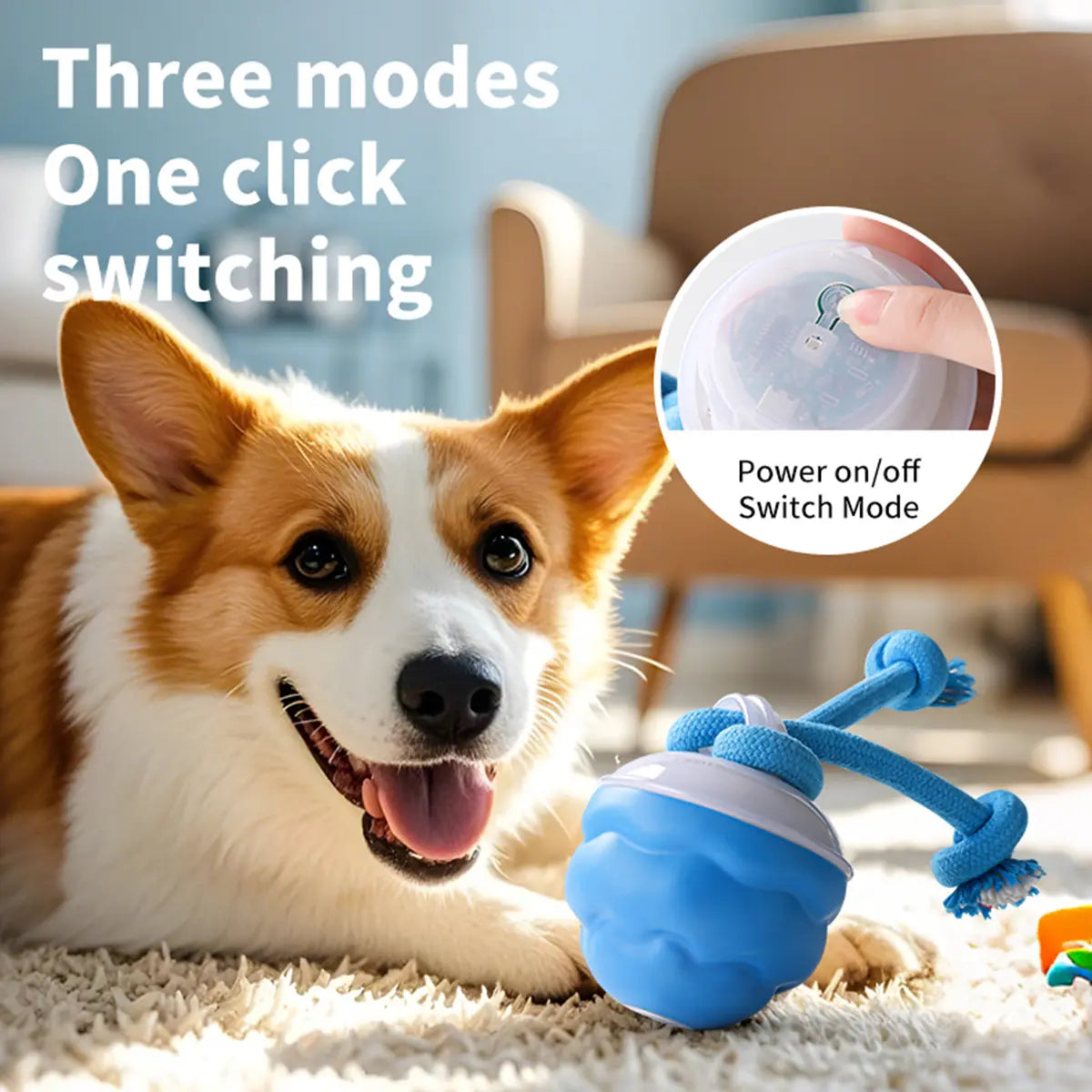 The Chase Buddy Dog Toy with Ropes Interactive Self Play and Moving Dogs Balls, Automatic Electric Rolling Gift