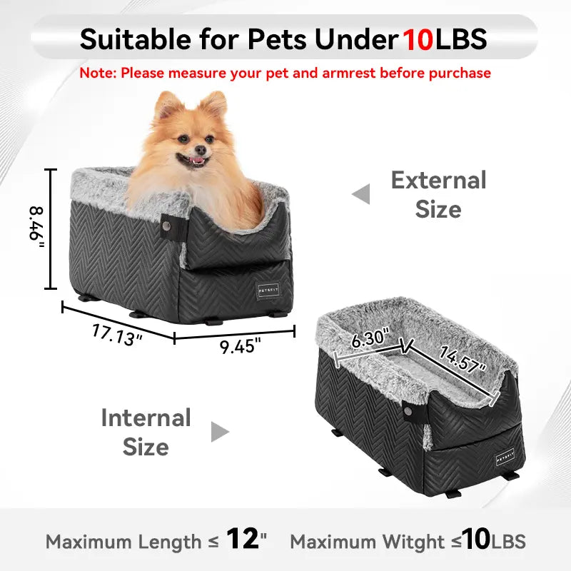 Center Console Dog Car Seat for Small Pets