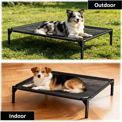 Elevated Dog Bed - Machine Washable Mesh Cot, Durable Bed for Large Dogs