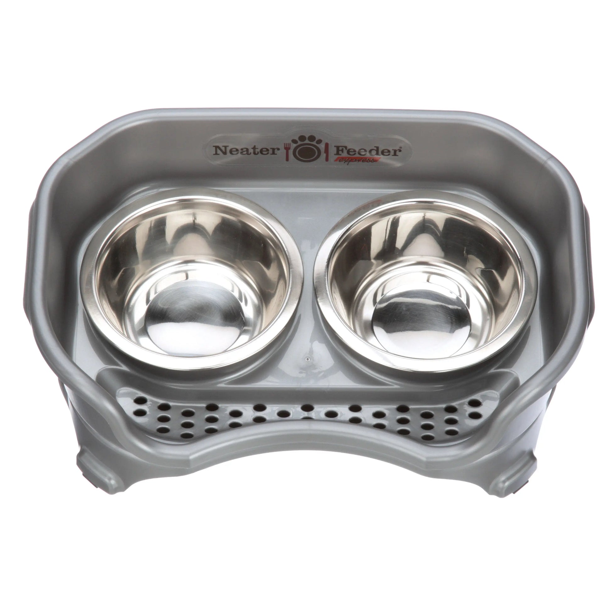 Neater Feeder for Dogs - MESS PROOF PET BOWLS, Stainless Steel Bowls, Raised Walls, Elevated Feeder, Bpa-Free, Top-Rack Dishwasher Safe, Made in USA