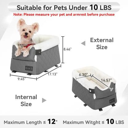 Center Console Dog Car Seat for Small Pets