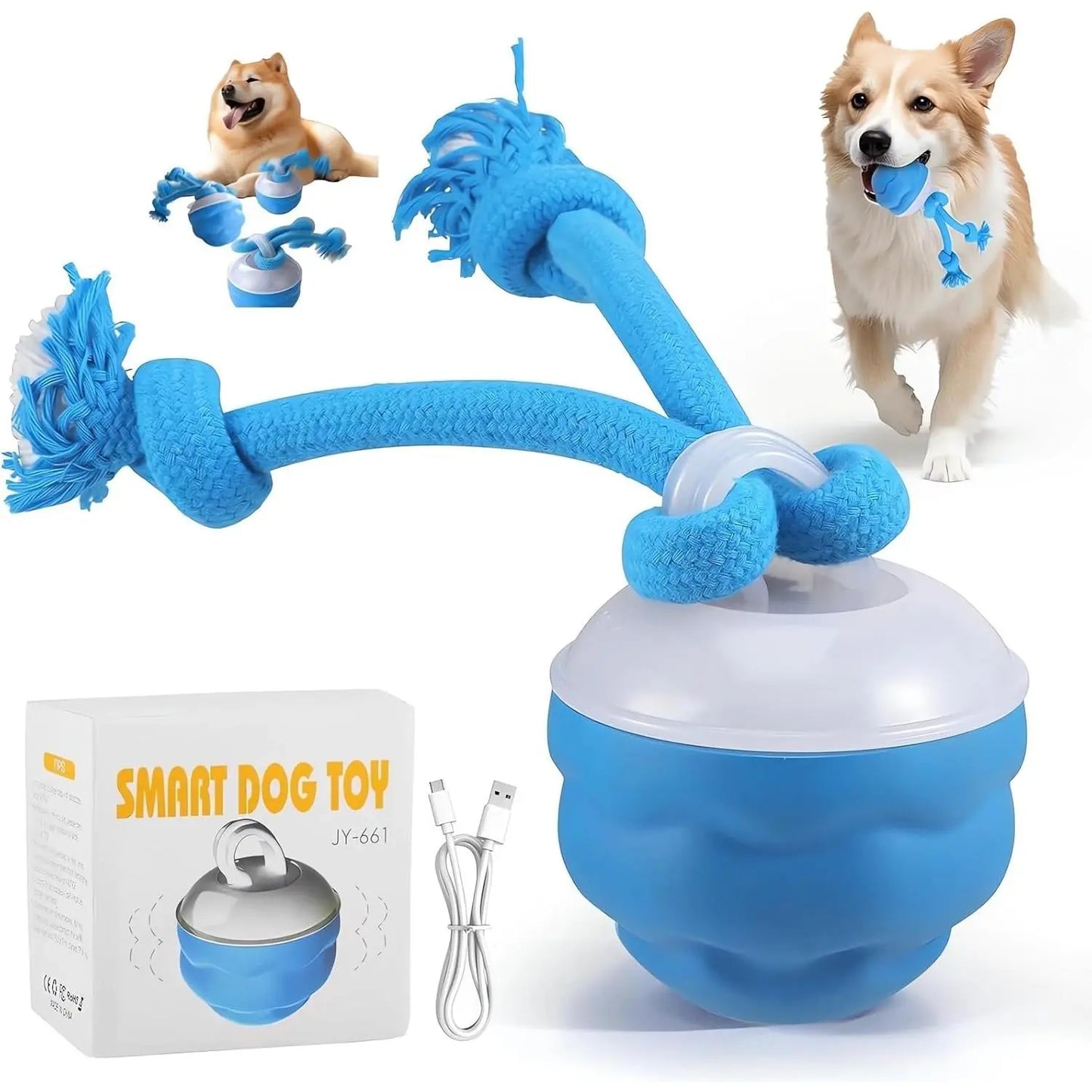 The Chase Buddy Dog Toy with Ropes Interactive Self Play and Moving Dogs Balls, Automatic Electric Rolling Gift
