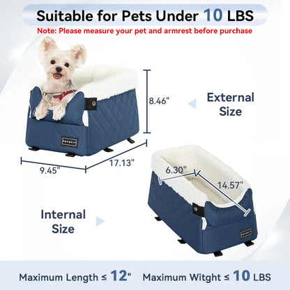 Center Console Dog Car Seat for Small Pets