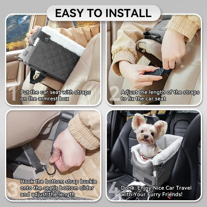 Center Console Dog Car Seat for Small Pets