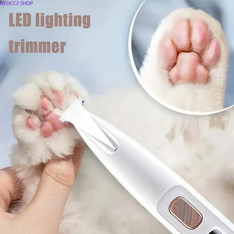 Rechargeable Pet Hair Trimmer Kit, Cordless Low-Noise Dog & Cat Grooming Clippers with LED Light, Waterproof Pet Paw Trimmer for Safe Precision Grooming & Home Pet Care