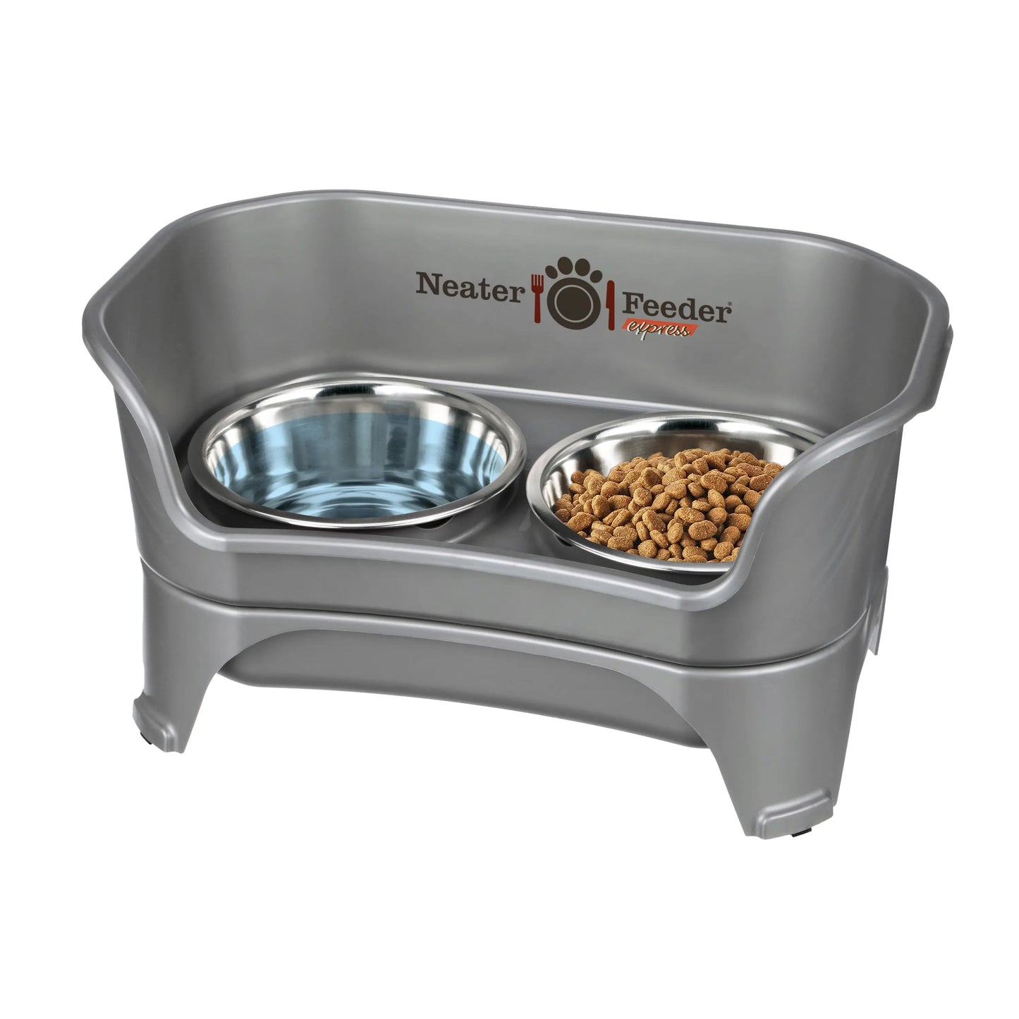 Neater Feeder for Dogs - MESS PROOF PET BOWLS, Stainless Steel Bowls, Raised Walls, Elevated Feeder, Bpa-Free, Top-Rack Dishwasher Safe, Made in USA
