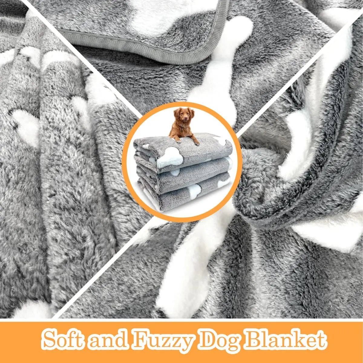 Dog Blankets for Medium Large Dogs Washable, 3 Pack Pet Blanket Washable 41" X 31", Fuzzy Soft Puppy Blanket Throw Cover for Kennel Crate Bed, Blanket for Dogs, Pet Blankets for Dogs Winter