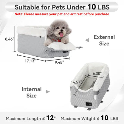 Center Console Dog Car Seat for Small Pets