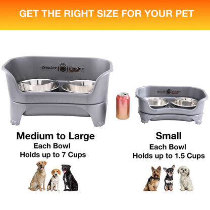 Neater Feeder for Dogs - MESS PROOF PET BOWLS, Stainless Steel Bowls, Raised Walls, Elevated Feeder, Bpa-Free, Top-Rack Dishwasher Safe, Made in USA