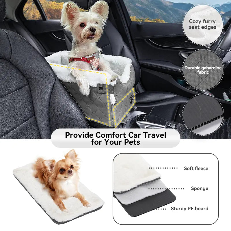 Center Console Dog Car Seat for Small Pets