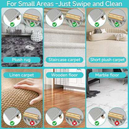 JAPIROC Carpet Rake for Pet Hair Removal (3 Pack), Dog Cat Fur Remover Rubber Broom, Dual-Surface Pet Hair Remover Broom,Adjustable Cat Dog Carpet Rake, Scraper Brush for Carpet, Rug, Car Mat, Couch, Pet Bed, Furniture,Father'S Day Gift